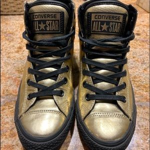 Gold and Black Converse